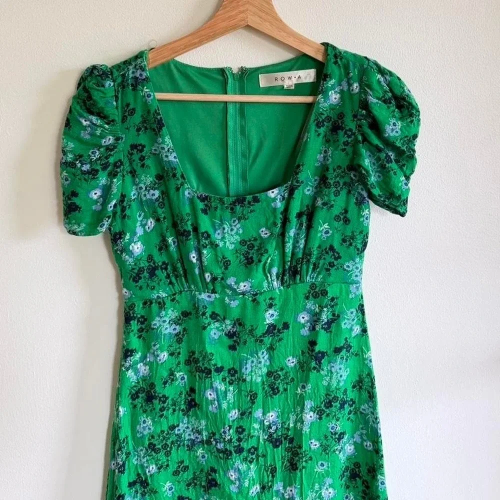 Row‎ A Green Floral Spring Mini Dress